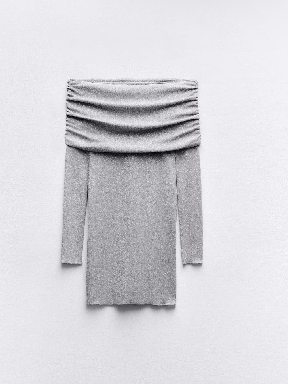 Zara strapless metallic thread dress